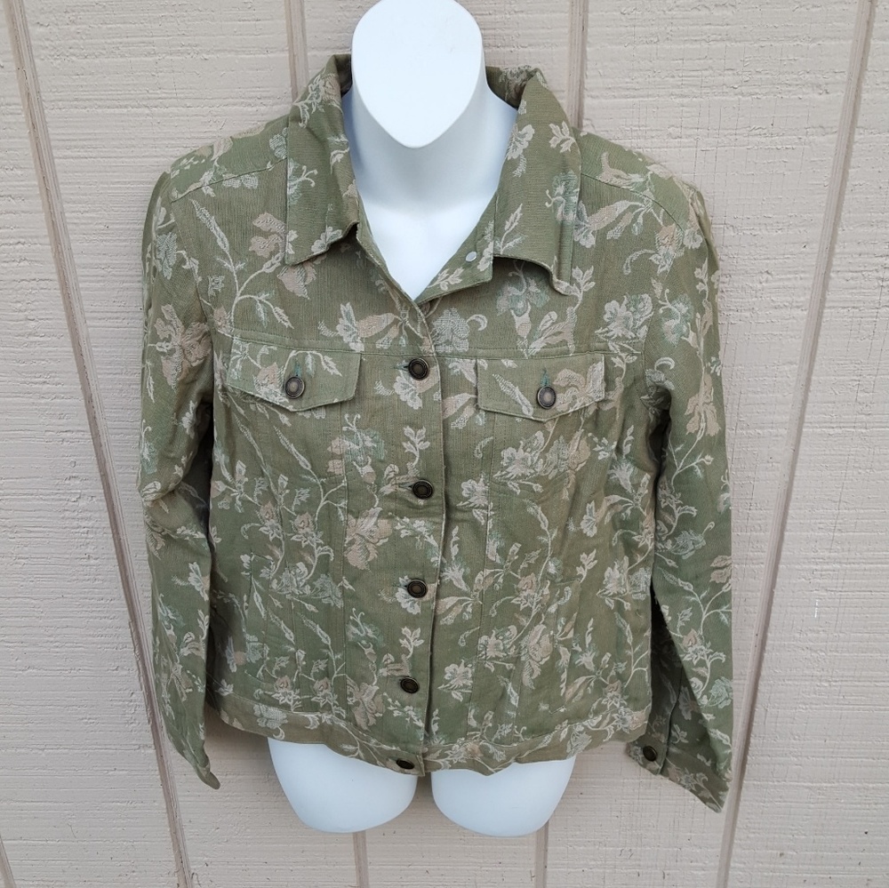 NWOT Charter Club SM Green Jean Style Jacket